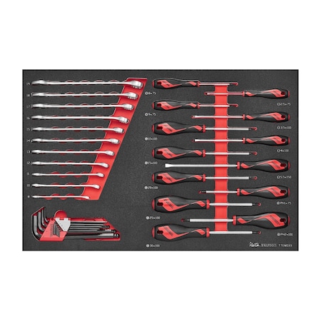 Teng Tools 33 Piece Screwdriver (Flat, PH, Torx), Wrench and Hex Key TTEMD33